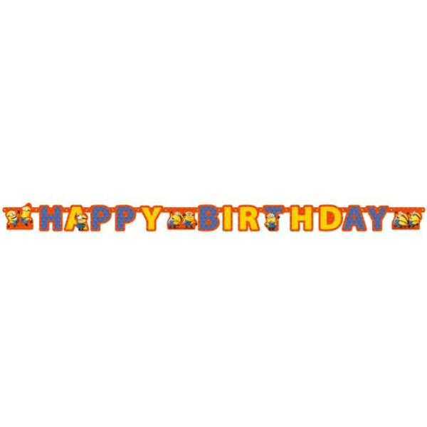 Girlande Happy Birthday - Minions - 1,8 Meter