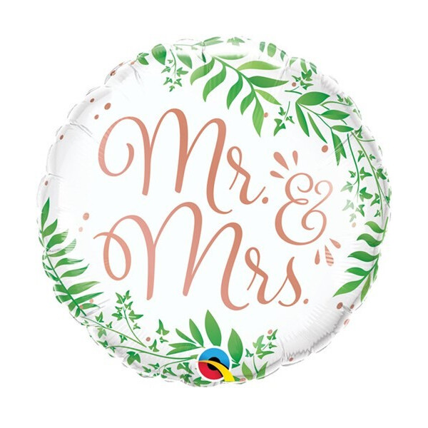 Folienballon Mr. & Mrs Greenery -  45 cm