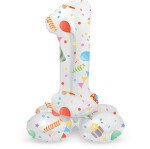 Stand Up Folienballon Zahl 1 - Weiß Bunt -. 72 cm