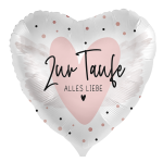 Ballongruß: Herz Zur Taufe alles Liebe - Rosegold - 35 cm