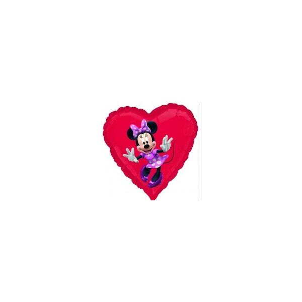 Ballongruß: Herz Minnie Mouse - 35 cm