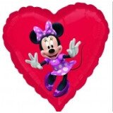 Ballongruß: Herz Minnie Mouse - 35 cm