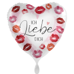 Ballongruß: Herz Ich liebe dich - Full of Kisses - 35 cm