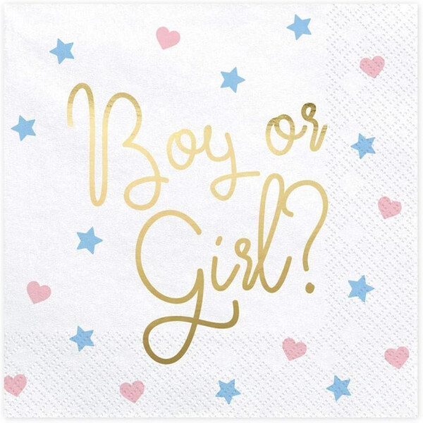 Servietten Boy or Girl - 33 x 33 cm - 20 St.