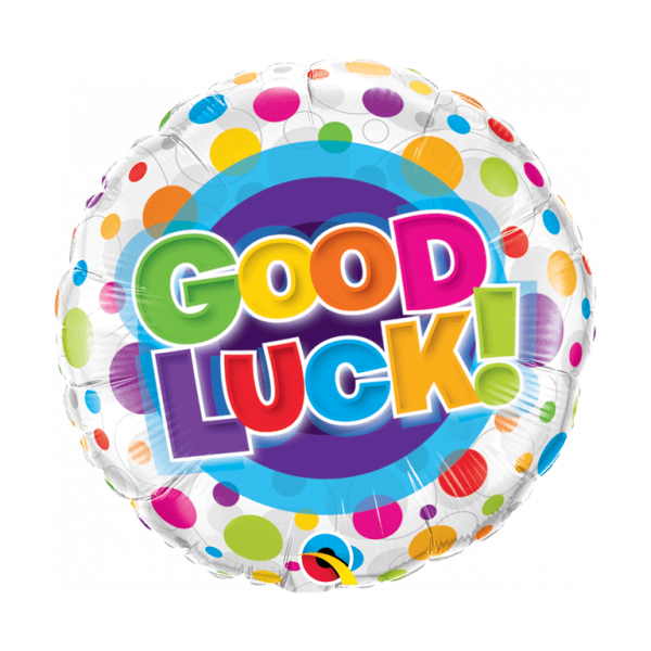Ballongruß: Good Luck! Polka Dots - 35 cm
