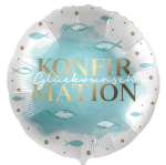Folienballon Konfirmation Glückwunsch - Fische - 43 cm
