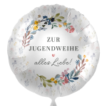 Folienballon Zur Jugendweihe alles Liebe - Blütenzweige - 45 cm