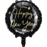 Ballongruß: Happy New Year - Schwarz Gold - 35 cm