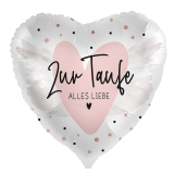 Folienherz Zur Taufe alles Liebe - Rosegold Weiß -...