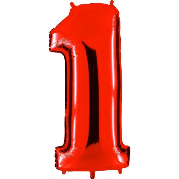 Folienballon Zahl 1 - Rot - 100 cm