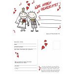 50 Ballonflugkarten - Wir haben geheiratet Herzchen