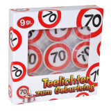 Kerzen Teelichter 70 - Verkehrsschild - 9 St.