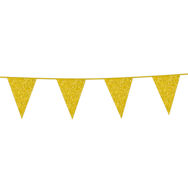 Wimpelkette Gold Glitter - 6 Meter