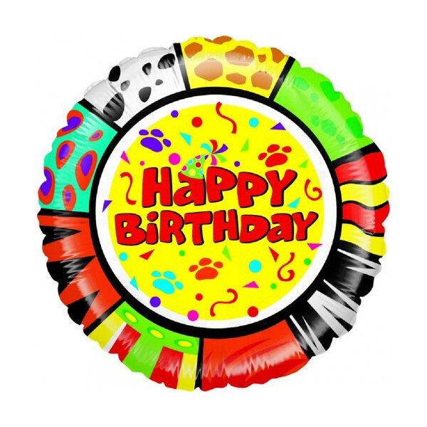 Ballongruß: Happy Birthday -  Animaloons - 40 cm