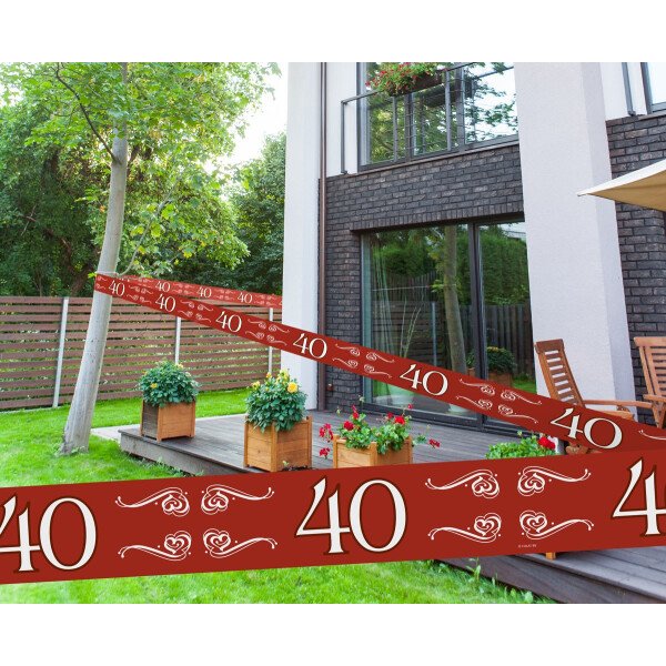 Absperrband 40 - Rot - 15 Meter