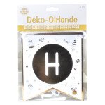 Girlande Happy Birthday - Gold Weiß - 4 Meter