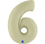 Folienballon Zahl 6 - Olive Matt - 100 cm