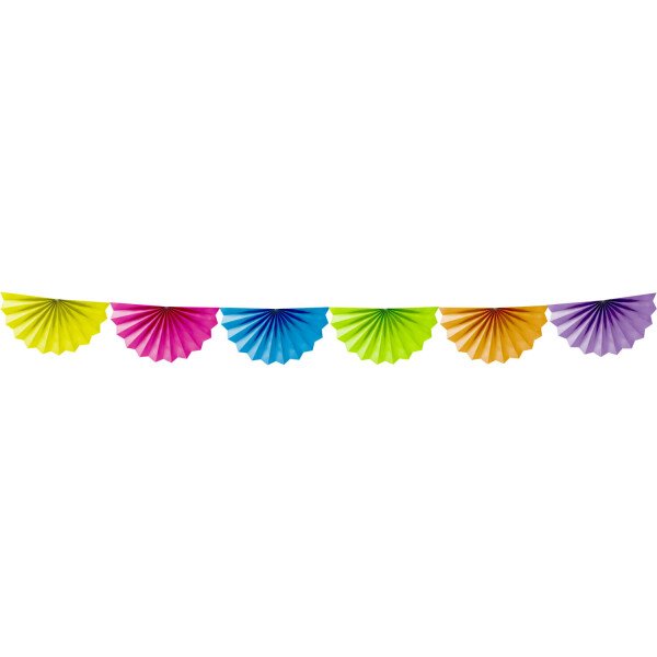 Fächer Girlande - Bunt Papier - 4 Meter