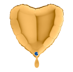 Ballongruß Zusatzballon Herz Gold - 35 cm