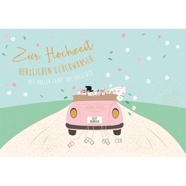 Klappkarte Hochzeit - Cabriolet