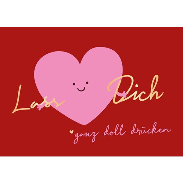 Postkarte Lass Dich ganz doll drücken