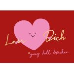 Postkarte Lass Dich ganz doll drücken