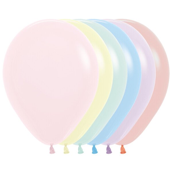 Ballons Bunte Pastell Mischung - 30 cm - 50 St.