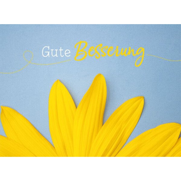 Postkarte Gute Besserung - gelbe Blüte