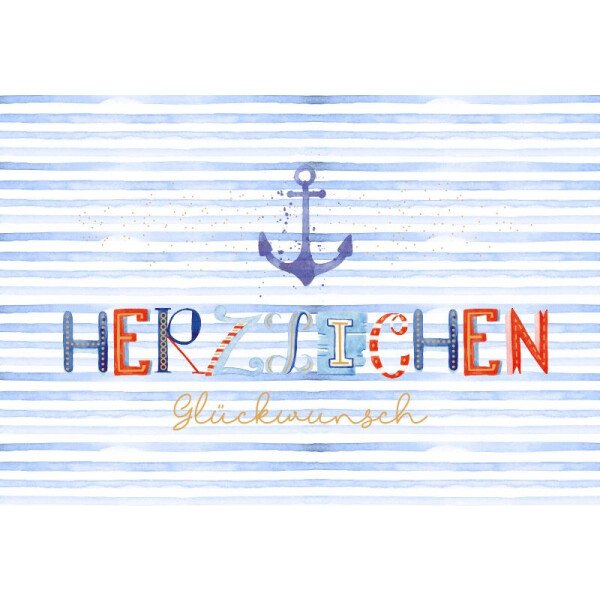Klappkarte Herzlichen Glückwunsch - Anker
