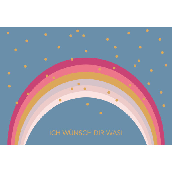 Klappkarte Ich wünsch Dir was - Regenbogen