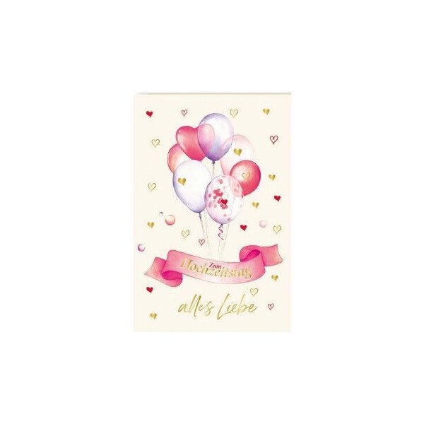 Klappkarte Zum Hochzeitstag - Luftballons