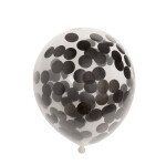 Konfettiballons Schwarz - 30 cm - 6 St.