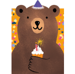 Postkarte Bär mit Cupcake