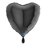 Ballongruß Zusatzballon Herz Schwarz - 35 cm