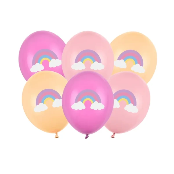 6 Ballons Regenbogen - 30 cm