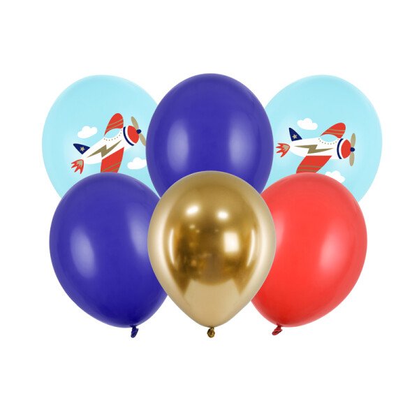 6 Ballons Flugzeug - 30 cm