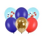 6 Ballons Flugzeug - 30 cm