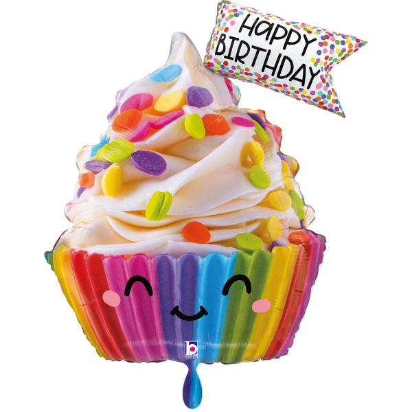Folienballon Cupcake Happy Birthday - 79 cm
