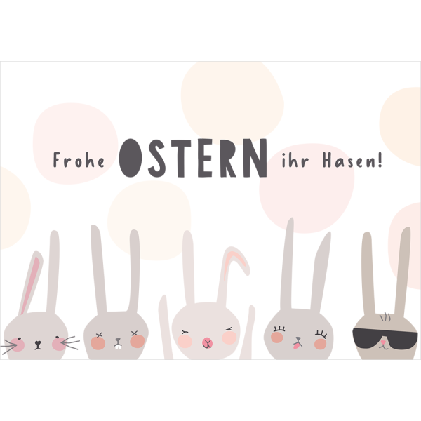 Postkarte Frohe Ostern ihr Hasen