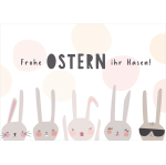 Postkarte Frohe Ostern ihr Hasen