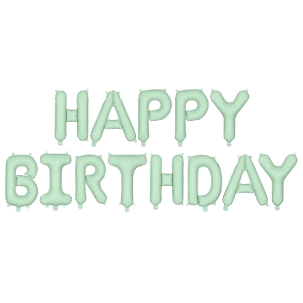 Folienballon Schriftzug Happy Birthday - Pistazie - 35 cm