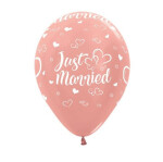 5 Ballons Just married - Herzen - Rosegold - 30 cm