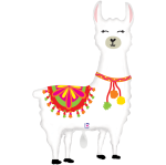 Ballongruß XL: Lama - 100 cm