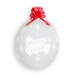 Happy Birthday Verpackungsballon -  transparent  - 45 cm