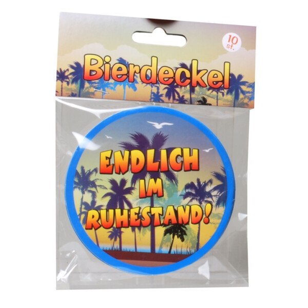 Bierdeckel Ruhestand - 9,5 cm - 10 St.