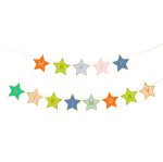 Girlande Happy Birthday - Sterne - Bunt - 2,6 Meter