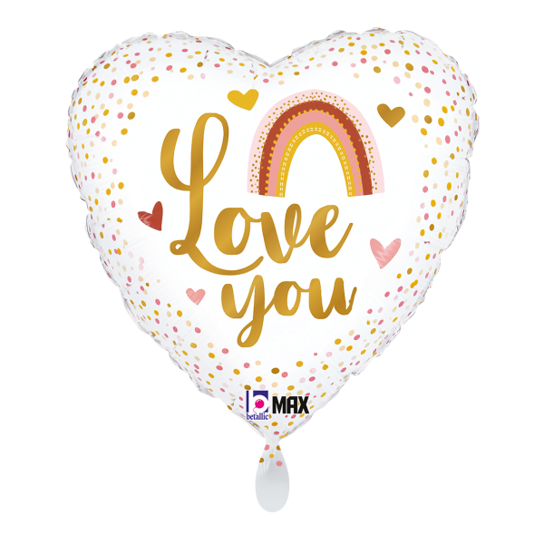 Folienherz Love you -  Regenbogen - 45 cm