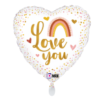 Folienherz Love you -  Regenbogen - 45 cm