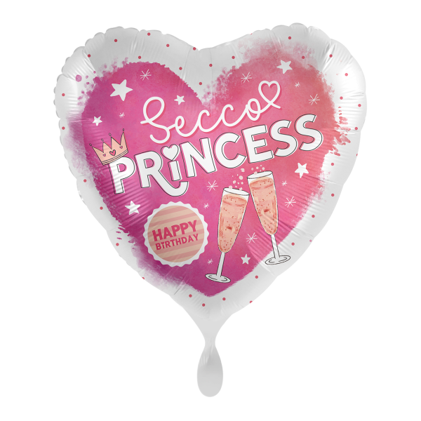 Folienballon Secco Princess - Happy Birthday -  45 cm