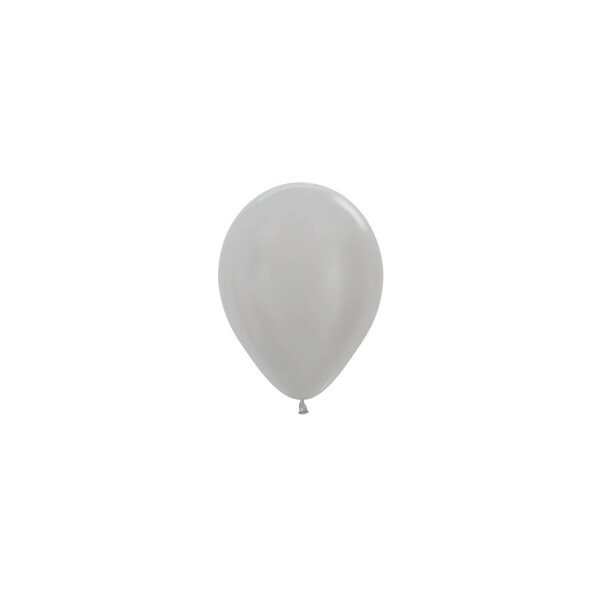 Mini Metallic Ballons Silber - 13 cm - 50 St.
